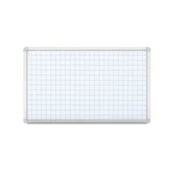 Lavagna quadrettata smaltata magnetica bianca 180x120 cm