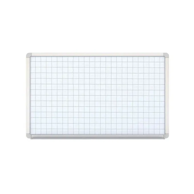 Lavagna quadrettata smaltata magnetica bianca 180x120 cm