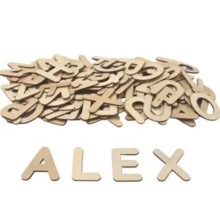 Lettere stampatello in legno - 104 pezzi