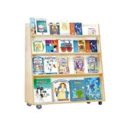 Libreria bifacciale 4 piani cam premium base con ruote