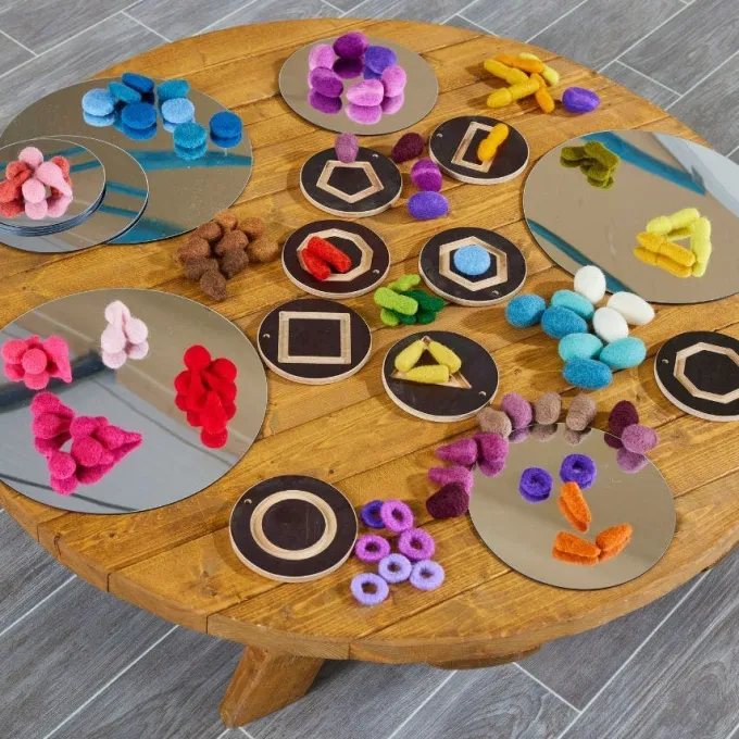Loose parts in feltro - 108 pezzi