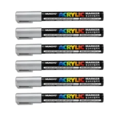 Marker permanente argento - 6 pezzi