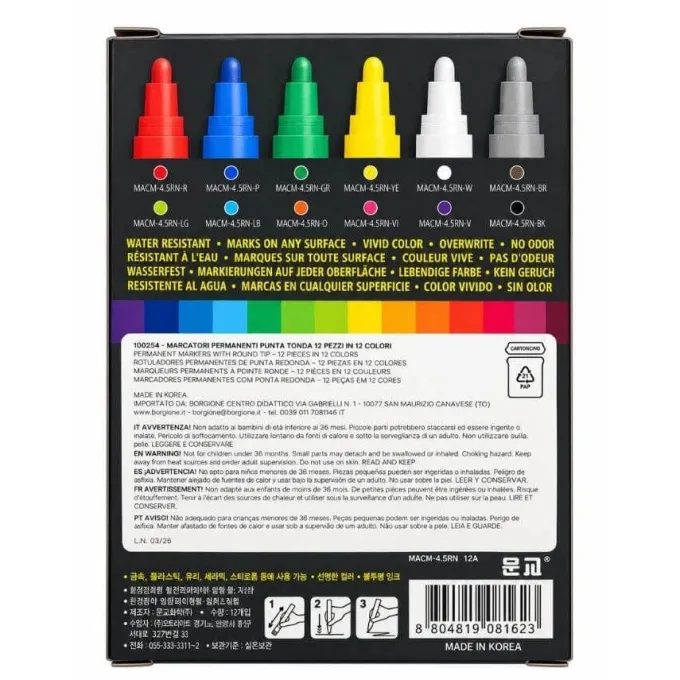 Marker permanente - 12 colori