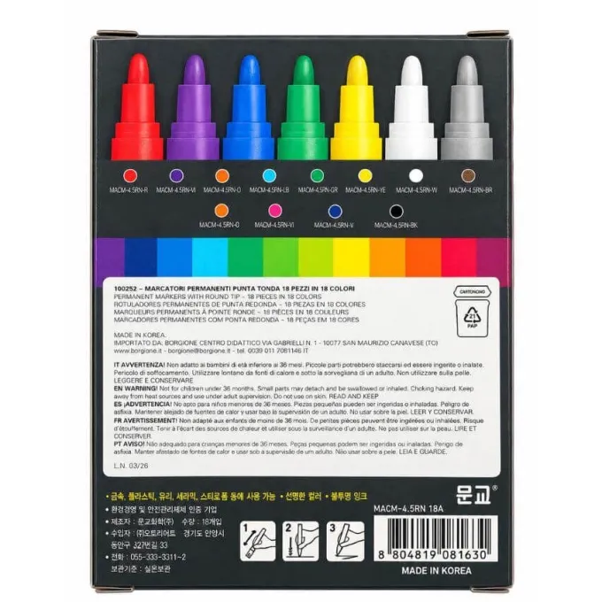 Marker permanente - 18 colori