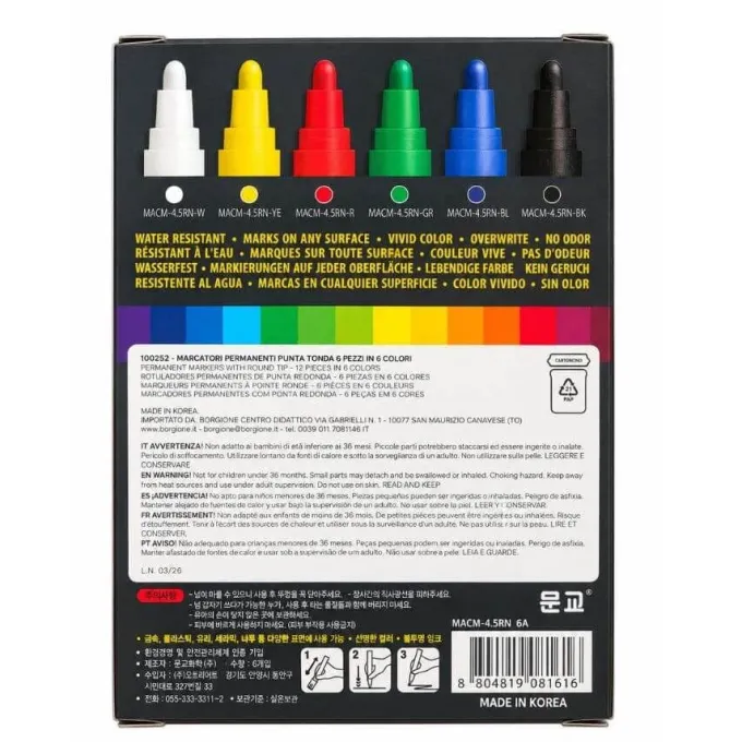 Marker permanente - 6 colori