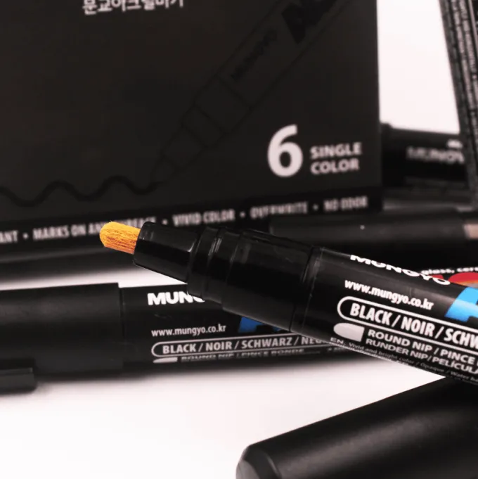 Marker permanente nero - 6 pezzi