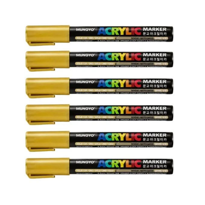 Marker permanente oro - 6 pezzi