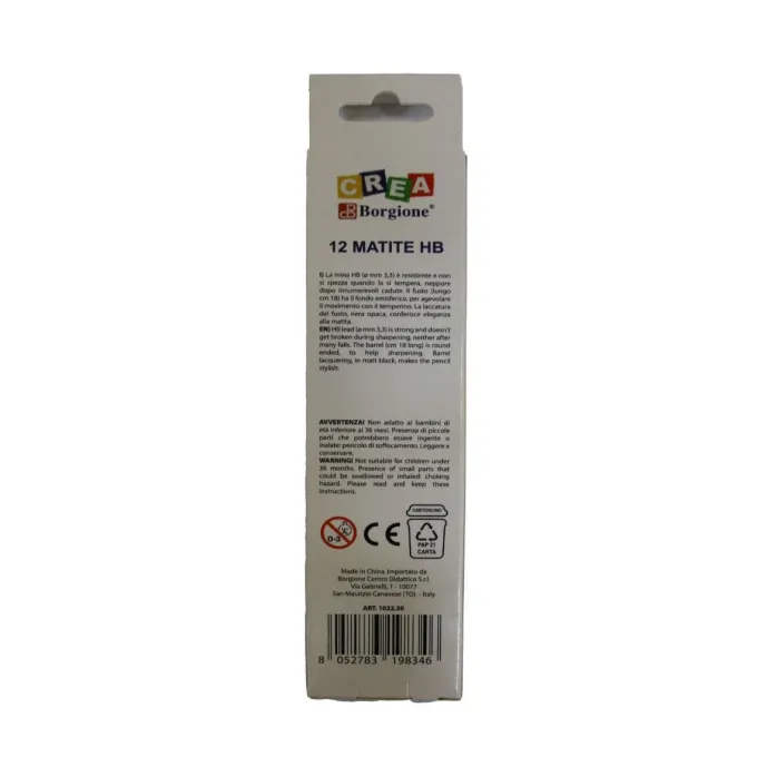 Matite in grafite esagonali laccate borgione 12 pezzi hb