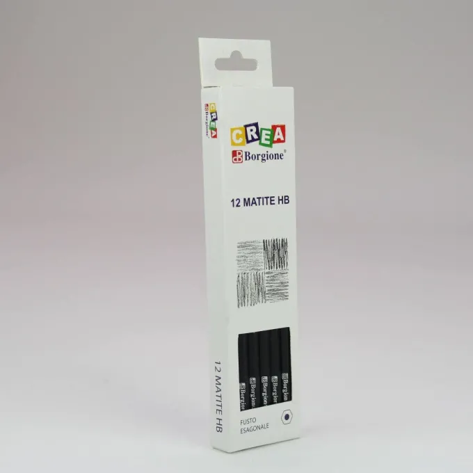 Matite in grafite esagonali laccate borgione 12 pezzi hb