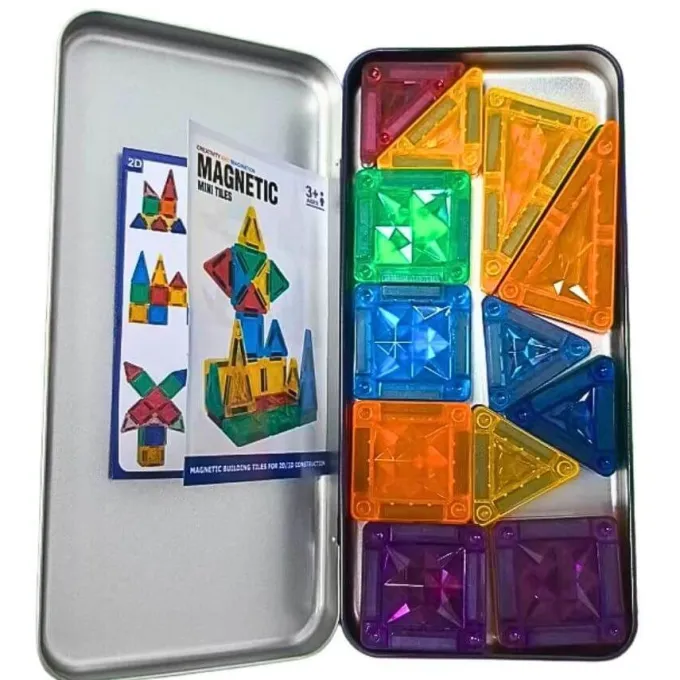 Mini costruzioni magnetiche - 26 pezzi in scatola