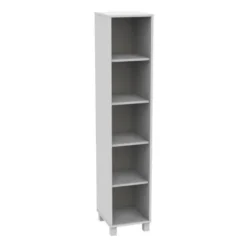 Mobile colonna bianco latte 5 vani - base con piedino h 182