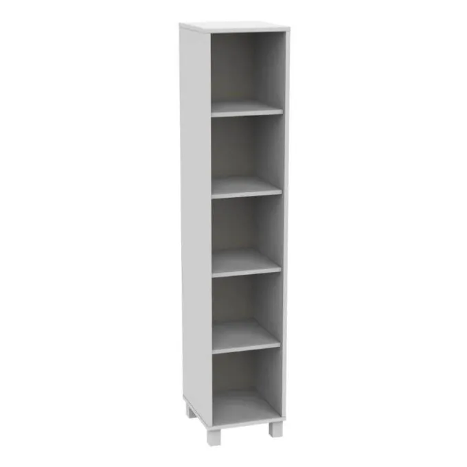 Mobile colonna bianco latte 5 vani - base con piedino h 182