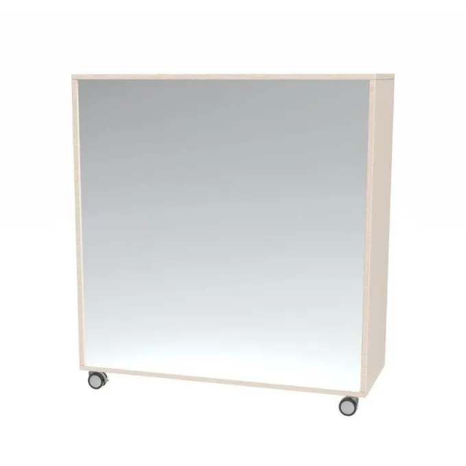 Mobile con specchio - betulla 3 vani - base con ruote