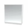 Mobile con specchio - bianco latte 3 vani - base con zoccolo