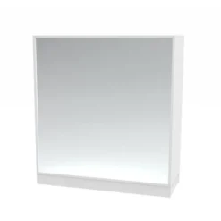 Mobile con specchio - bianco latte 3 vani - base con zoccolo