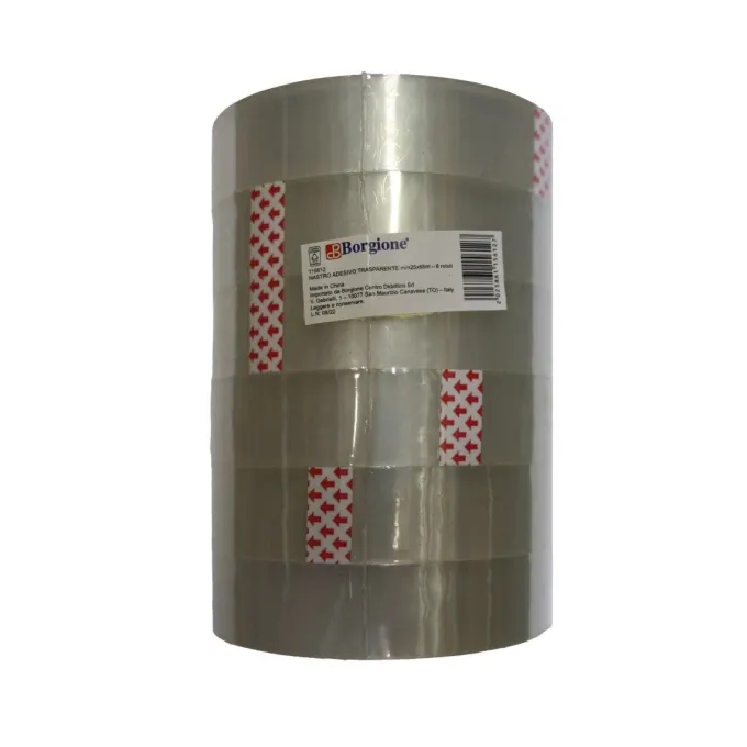6 nastri adesivi trasparenti borgione - m 66x2.5 cm h