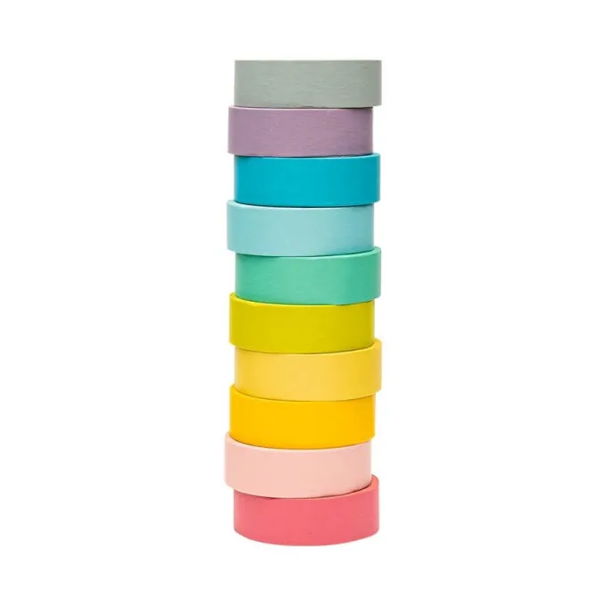 Nastri washi tape colori pastello - 10 rotoli