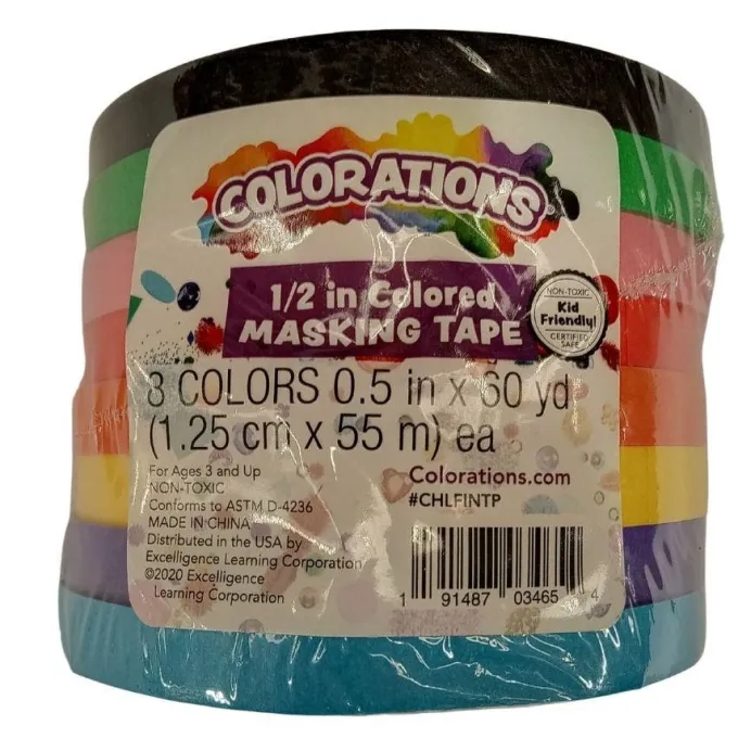 Nastro adesivo in carta 8 colori cm 1.3x55m