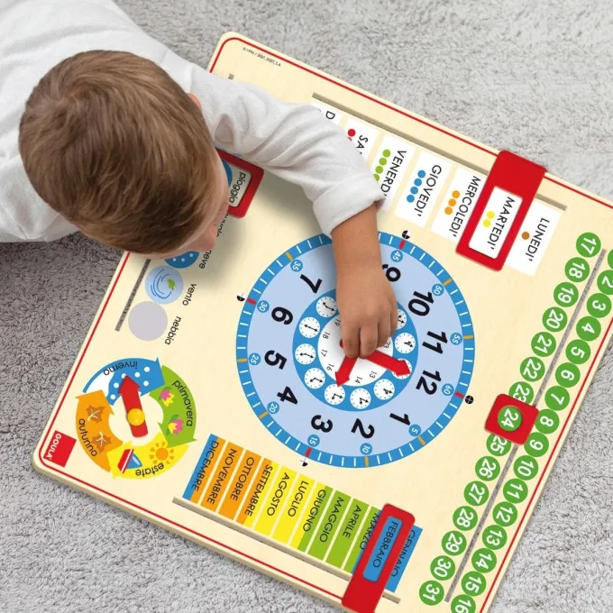 Orologio calendario quadrato italiano