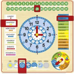 Orologio calendario quadrato italiano