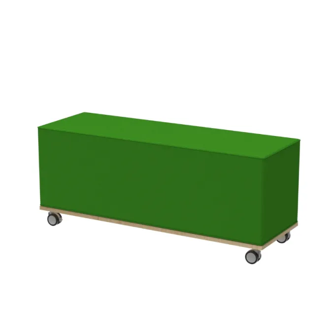 Parallelepipedo verde scuro con ruote 50h