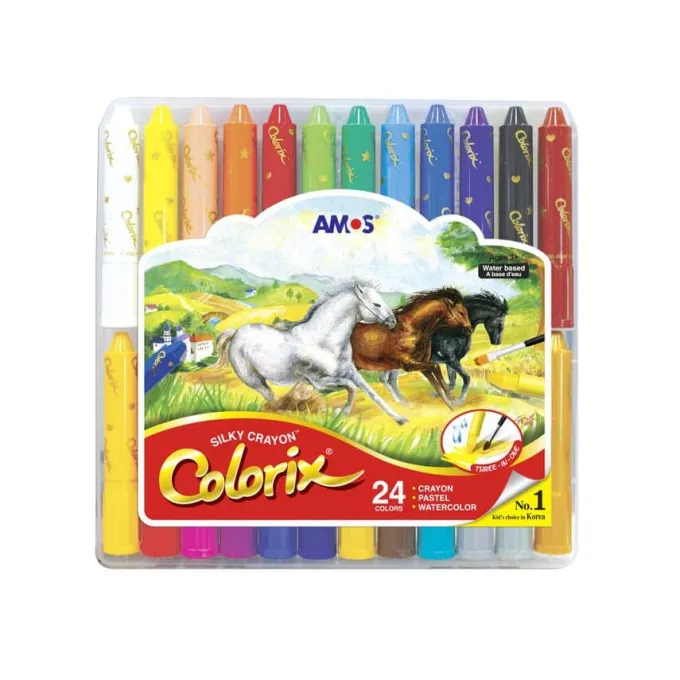 Pastelli a cera-extra morbidi in stick - 24 pz 24 col