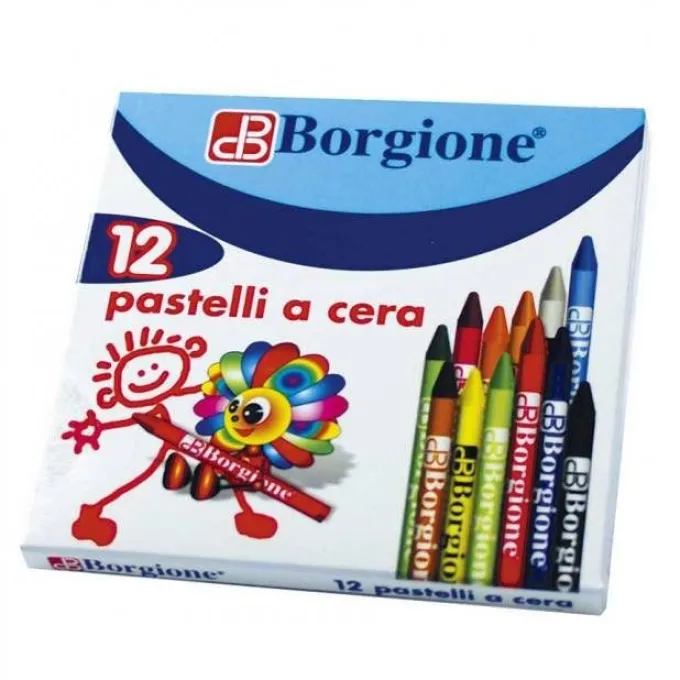 Pastelli a cera maxi borgione - 72 pezzi 12 colori