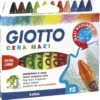 Pastelloni cera maxi giotto - 12 pezzi 12 colori