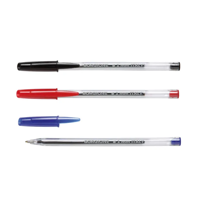 Penna a sfera borgione assortito - 50 pezzi in 3 colori