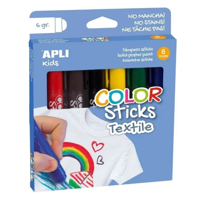 Pennarelli a tempera solida per tessuto - 6 colori