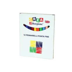 Pennarelli borgione punta fine - 12 pezzi colorati