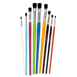 Pennelli colorati punta piatta borgione - 9 pezzi assortiti