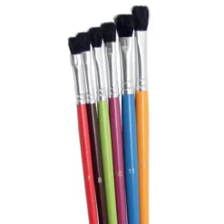 Pennelli colorati punta piatta borgione - 6 pezzi assortiti