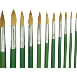 Pennelli pelo di bue punta tonda borgione - 12 pz assortiti