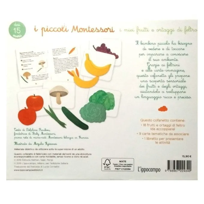 Piccoli montessori i miei frutti e ortaggi di feltro