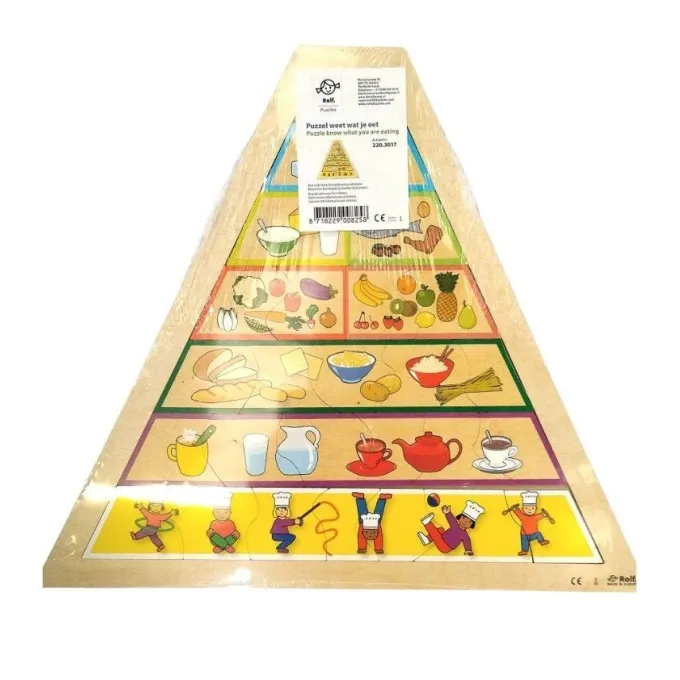 Piramide degli alimenti in legno