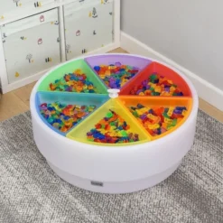 Playtray sensoriale colorato a spicchi