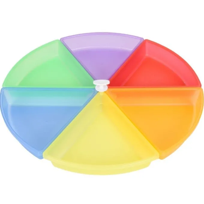 Playtray sensoriale colorato a spicchi