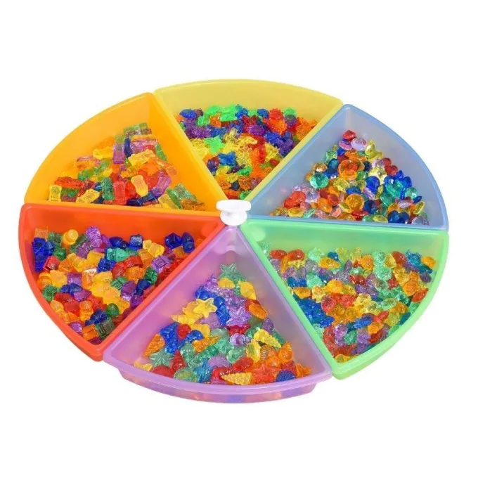 Playtray sensoriale colorato a spicchi