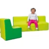 Poltroncina soffice verde chiaro scuro borgione