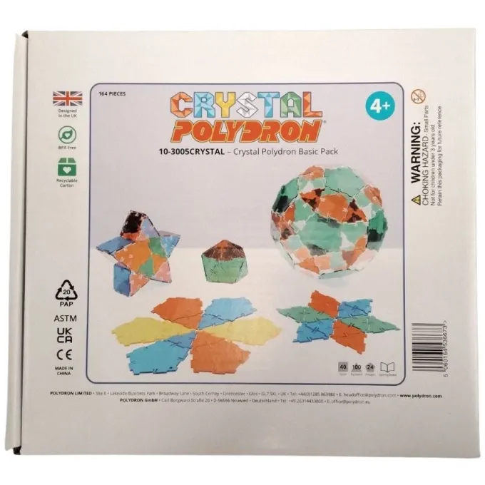 Polydron cristallo traslucente - 164 pezzi + guida