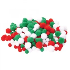 Pompon colori natalizi - 225 pezzi