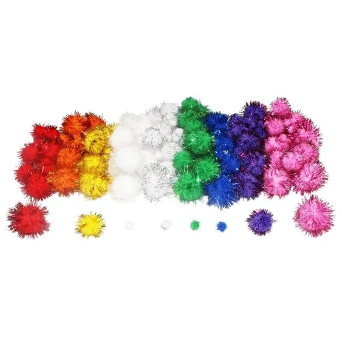 Pompon metallici - 200 pezzi