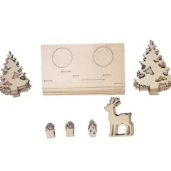 Portacandele natale abete con renna - 5 pezzi