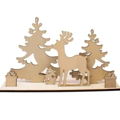 Portacandele natale abete con renna - 5 pezzi
