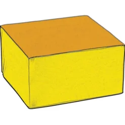 Pouf morbido quadrato arancione-giallo