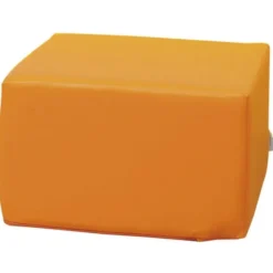 Pouf soffice quadrato arancione borgione