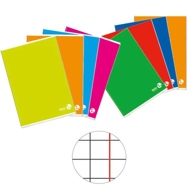 Quaderni a5 quadretti mm 5 con margine - 10 pezzi