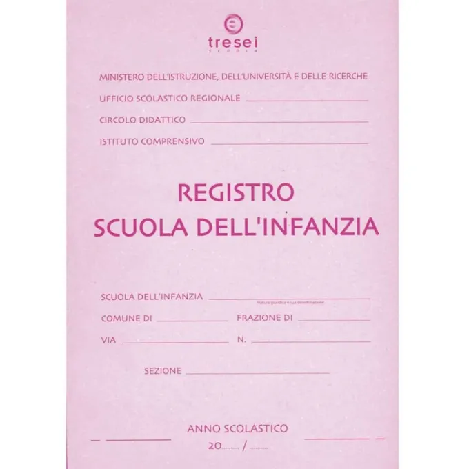 Registro per la scuola dell'infanzia 80 pagine