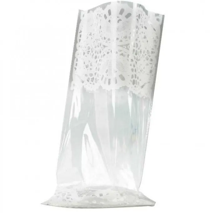Sacchetti trasparenti decorati - pizzo cm 30x50 h